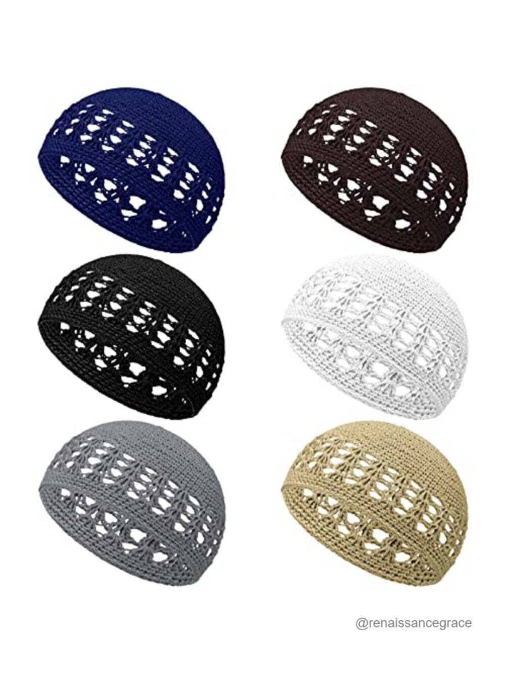 Knit Kufi Hat Crochet Beanie Skull Cap Stretchable Unisex Winter Outdoor